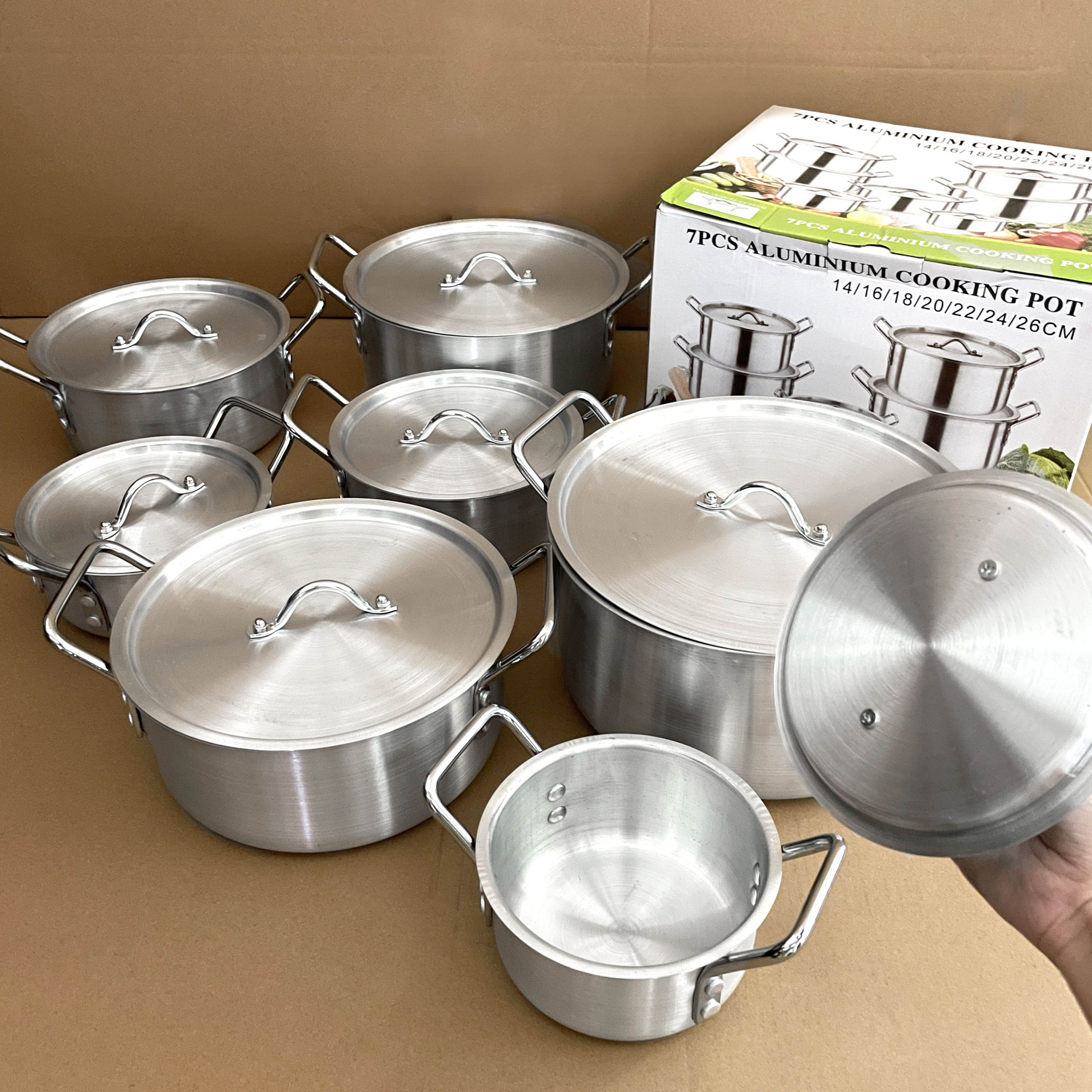 Factory 14pcs Aluminum Cookware Set Kitchen Ware Pot Set Juego De Ollas Induction Cooking Soup Pots Casseroles
